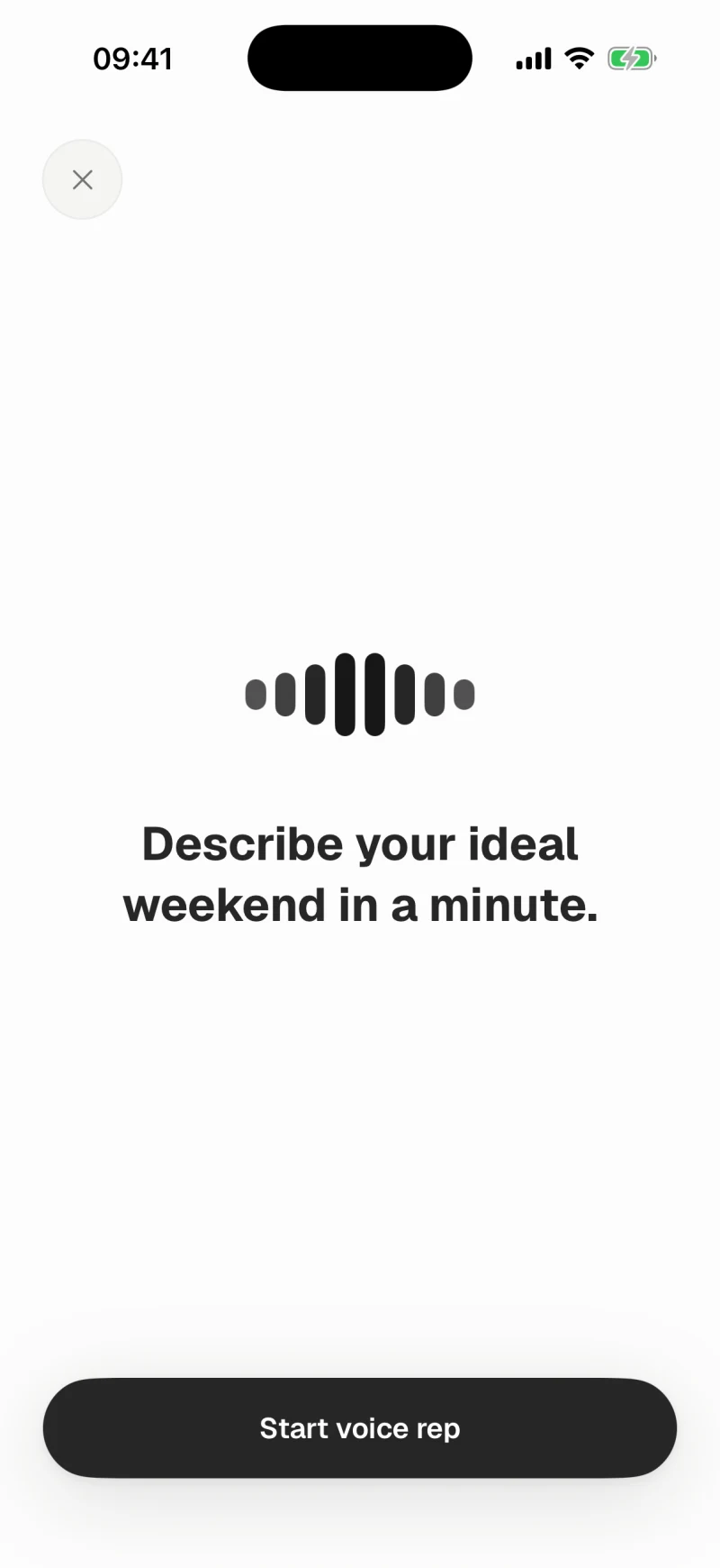 Gravitas voice practice screen with a tailored speaking prompt